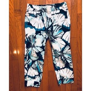 BLUE FLORAL WORK PANTS